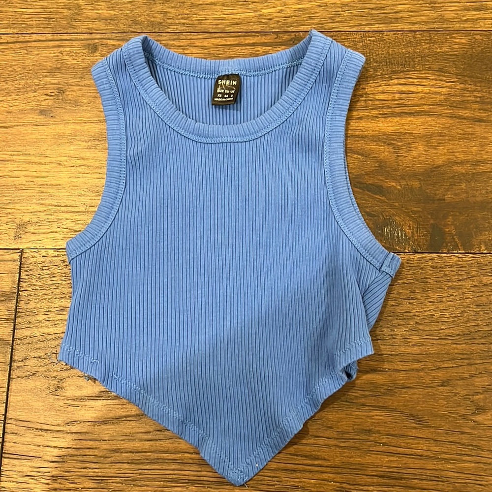 Blue crop top